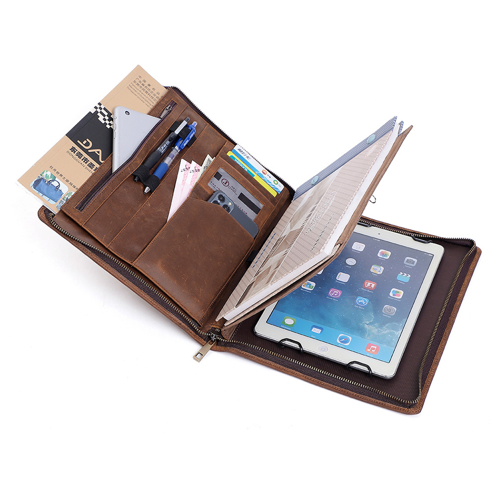 Leather Work Folio - Folio de travail pour hommes et