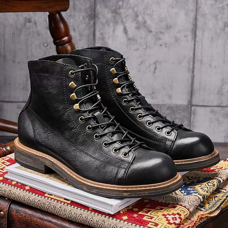 Leather Work Boots - Bottes britanniques faites à la main