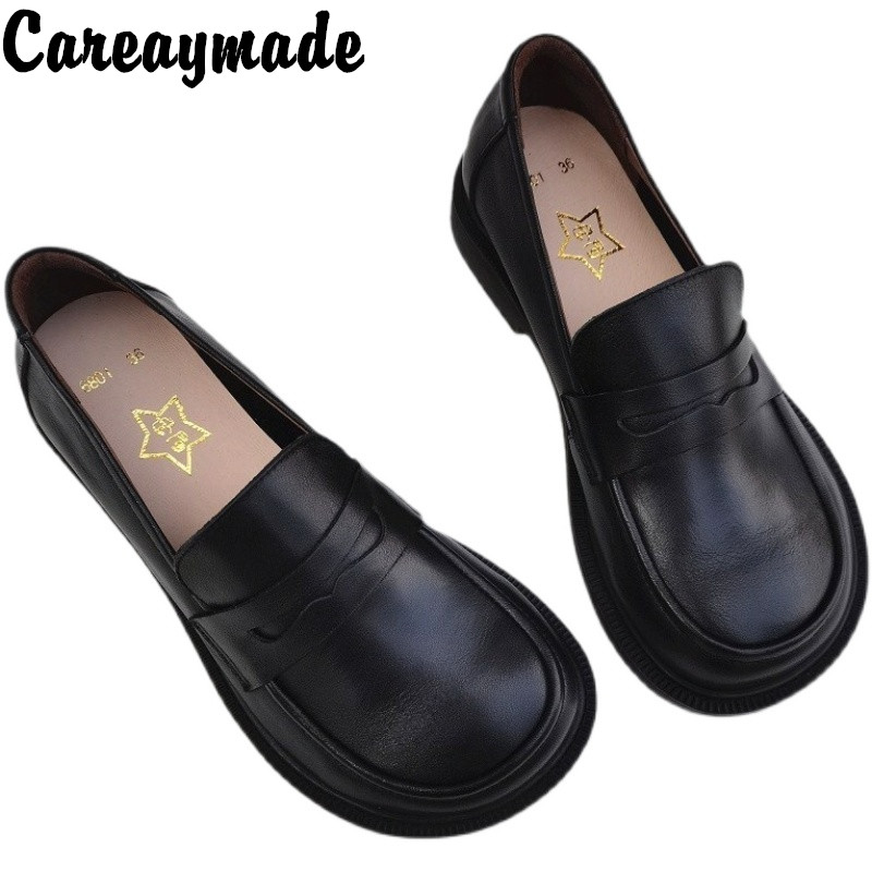 Leather Work Women Shoes - Careaymade-Chaussures Oxford en cuir de vachette