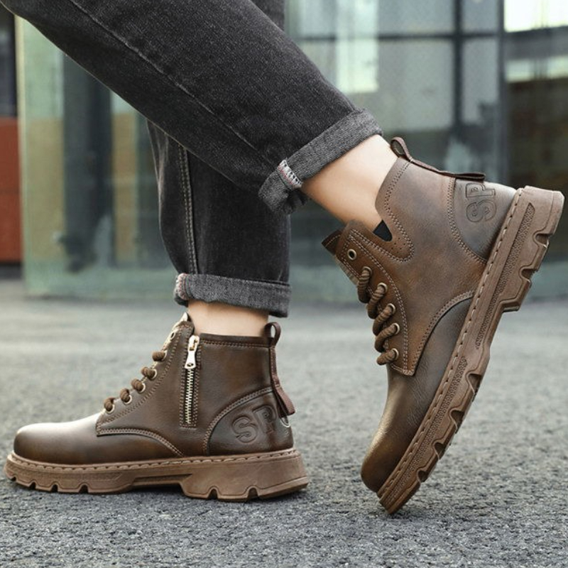 Leather Work Boots - ​ Hommes 2025 hiver nouveauté fermeture