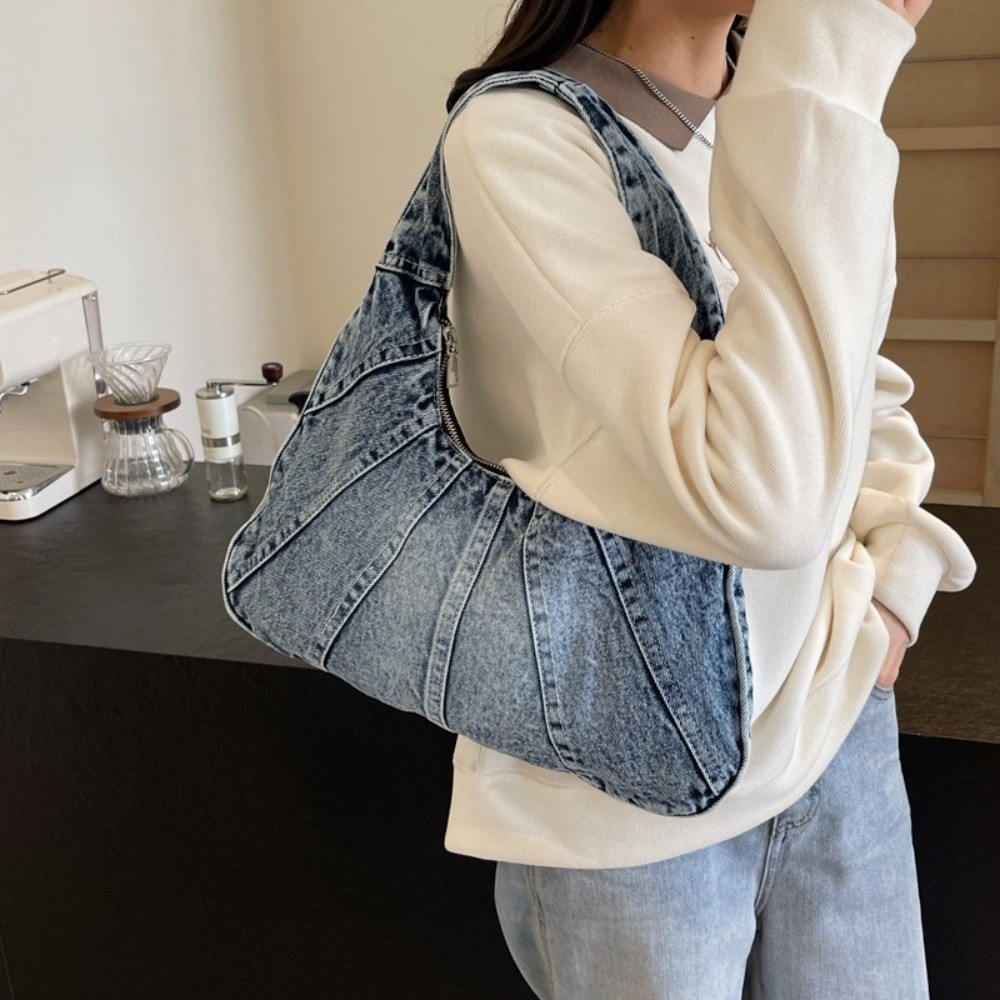 Leather Work Jeans - Sac à bandoulière vintage en jean