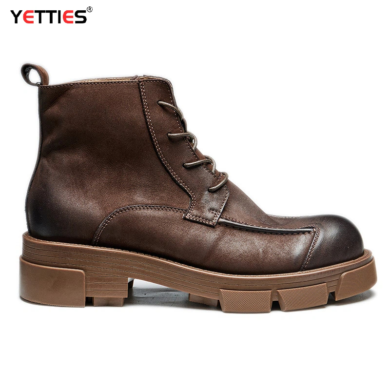 Leather Work Boots - Bottes de Combat de Style britannique