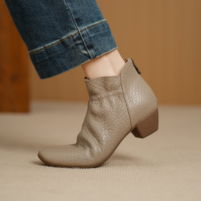 Leather Work Women Shoes - Nouvelles chaussures pour femmes 2027, bottines