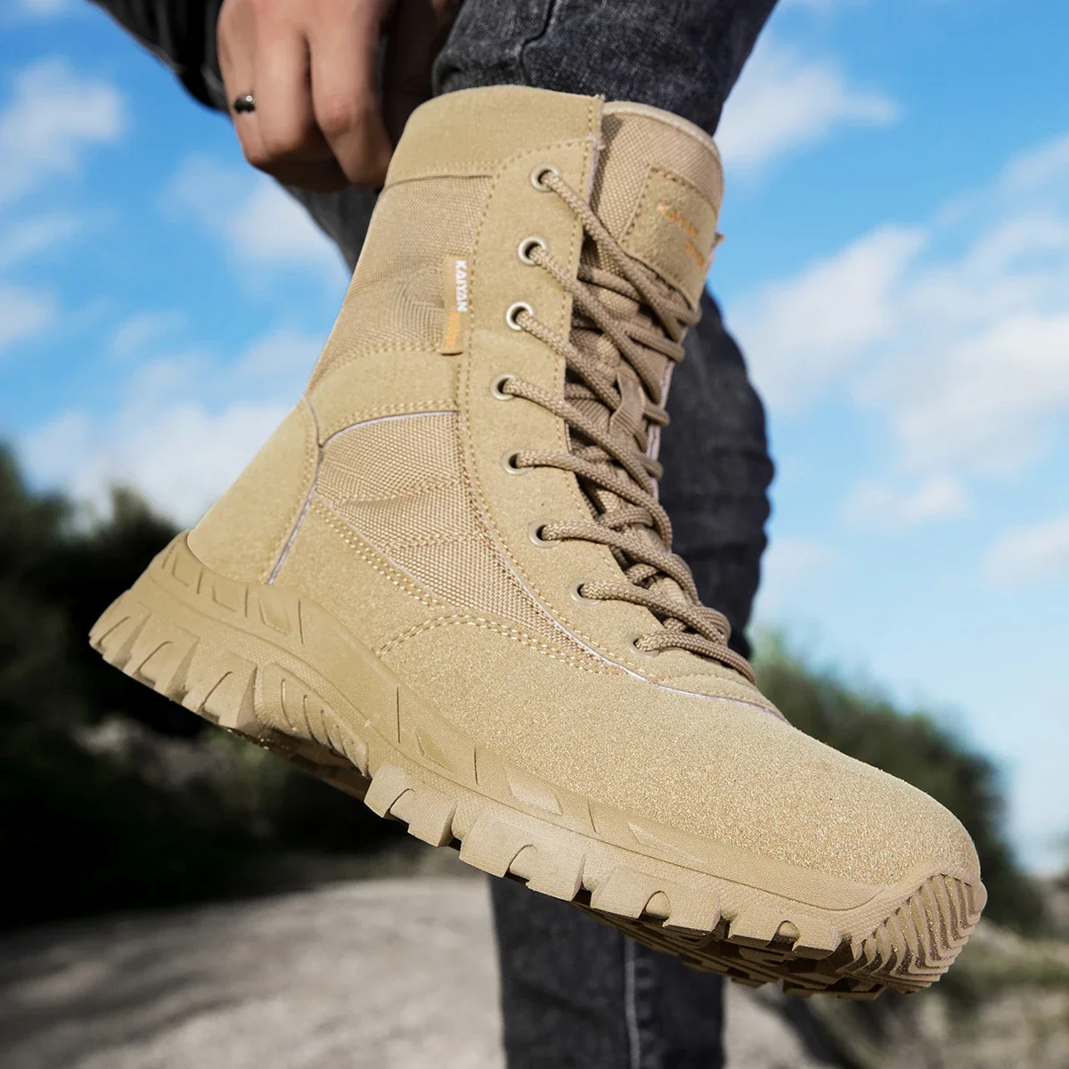Leather Work Boots - Chaussures de randonnée en plein air