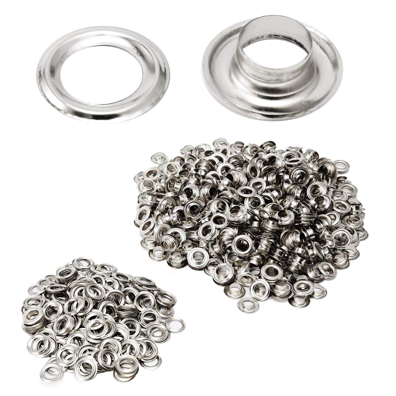 Leatherwork Eyelets - Kit d'oeillets métalliques, 1000 pièces, 8mm/10mm/12mm/14mm/17mm,