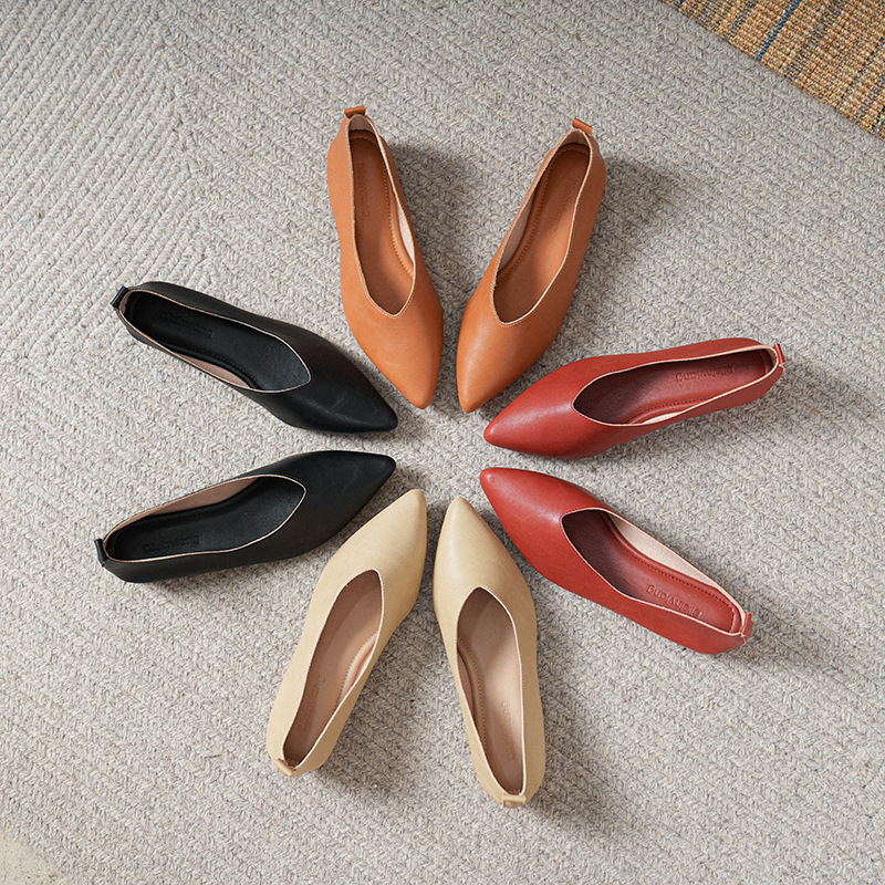 Leather Work Women Shoes - Chaussures de travail en cuir souple