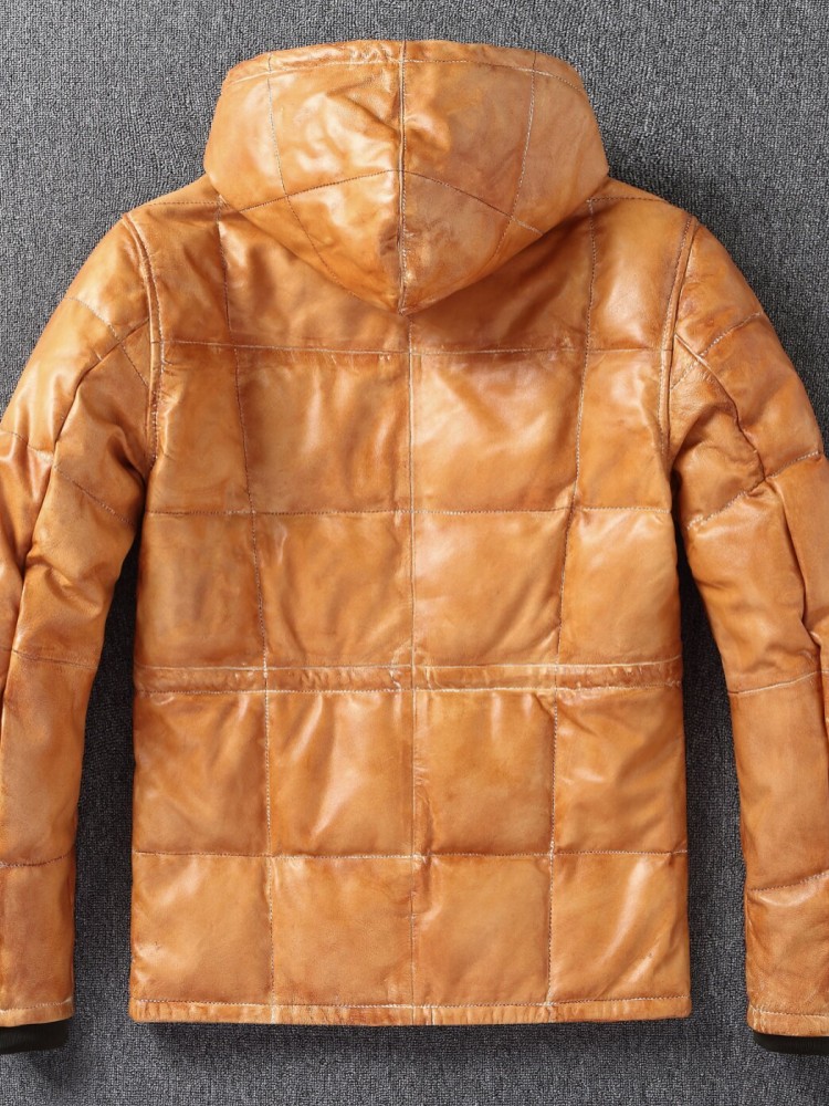 Veste d'hiver pour homme en cu - Leather Work Jacket With Hood avis et prix