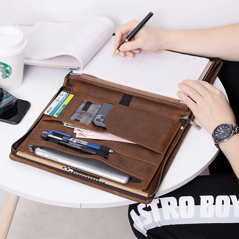 Folio de travail pour hommes e - Leather Work Folio avis et prix