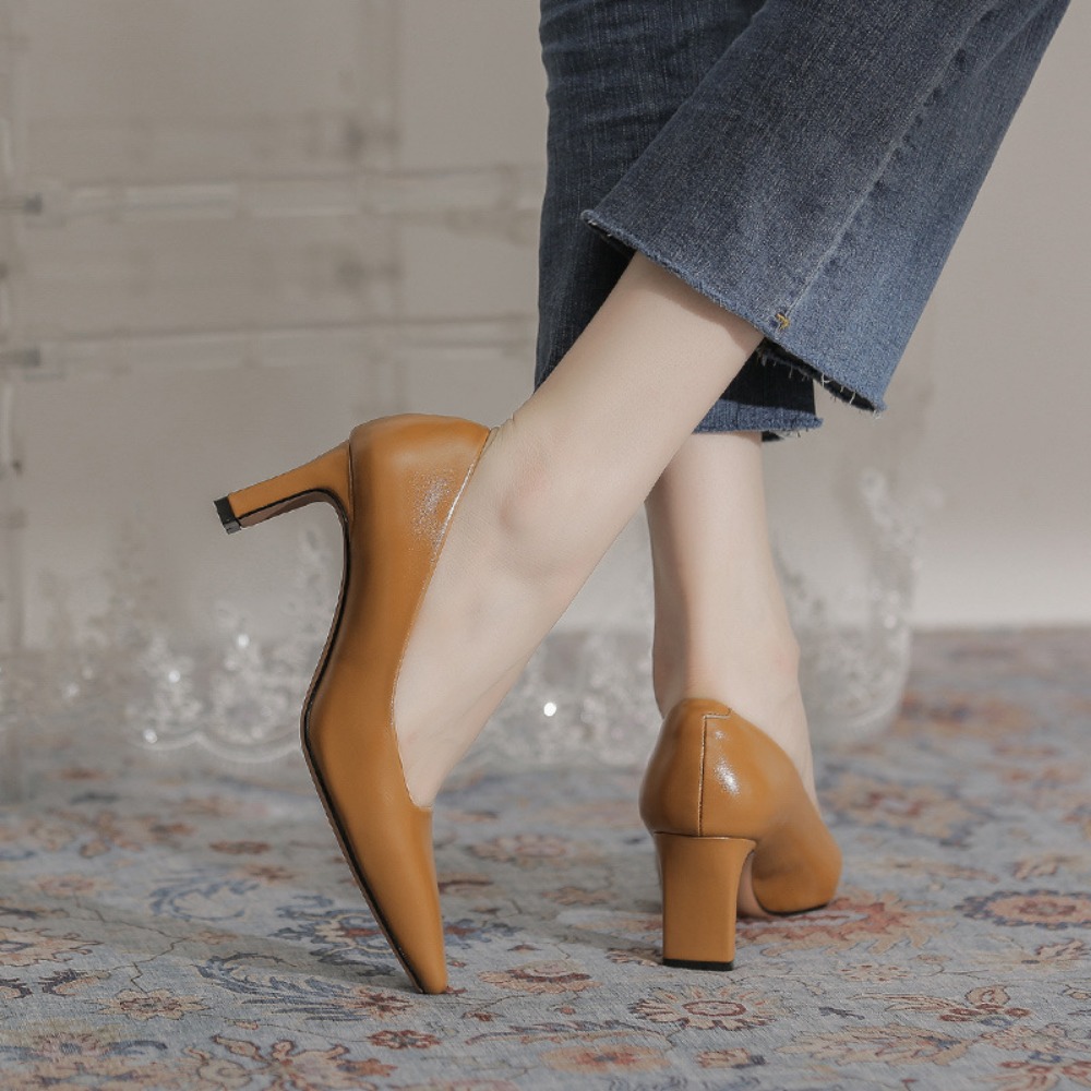 Chaussures en cuir à talons ha - Leather Work Women Shoes avis et prix