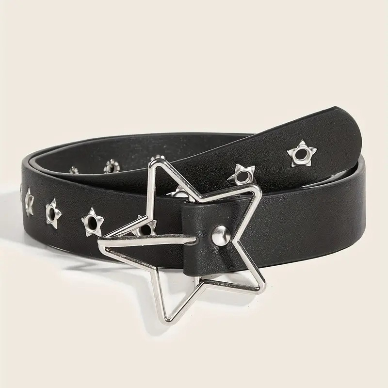 Ceinture Y2K Punk Star en cuir - Leatherwork Eyelets avis et prix