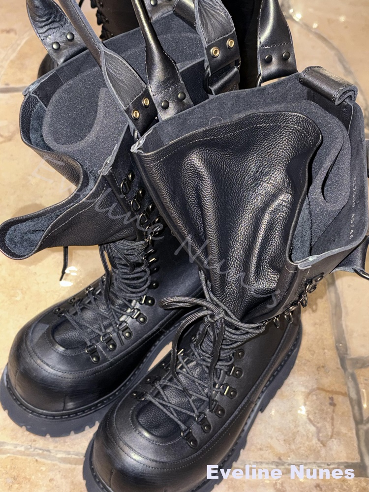 Bottes de moto rétro en cuir v - Leather Work Boots avis et prix
