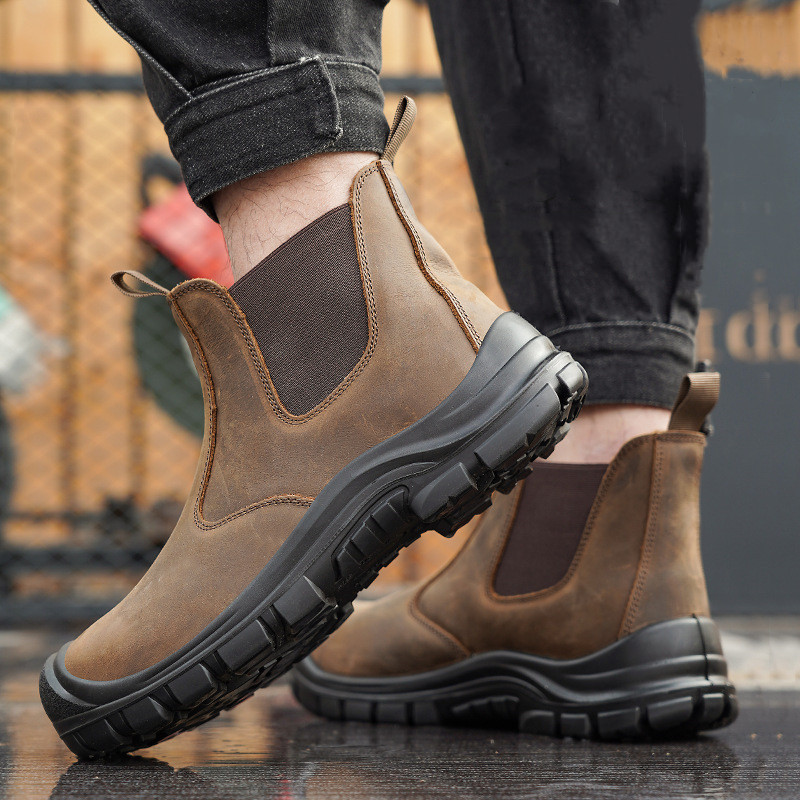 Grande taille hommes mode acie - Leather Work Boots avis et prix