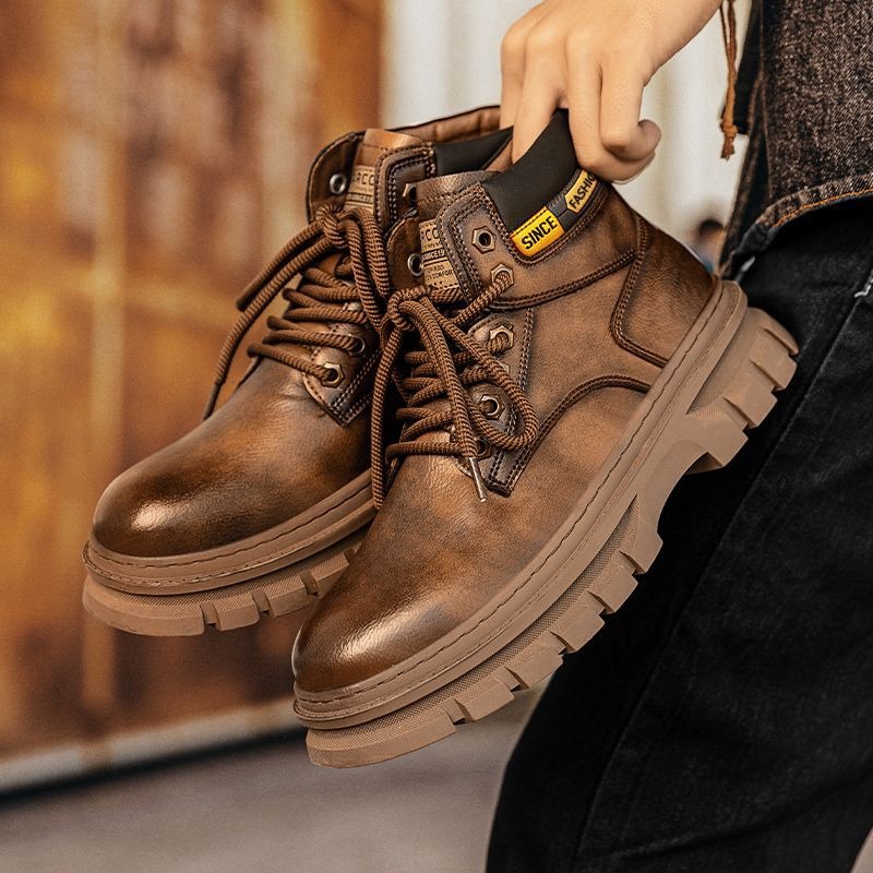 Vintage hommes plate-forme bot - Leather Work Boots avis et prix