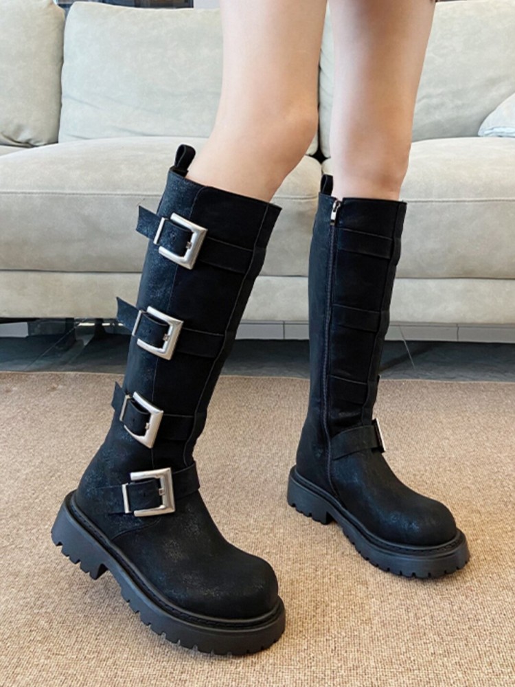 Bottes hautes multi-boucles po - Leather Work Boots avis et prix