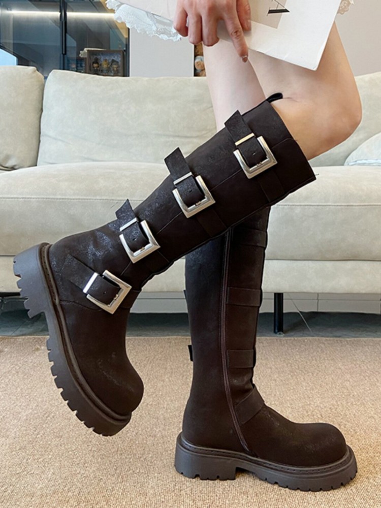 Bottes hautes multi-boucles po - Leather Work Boots avis et prix