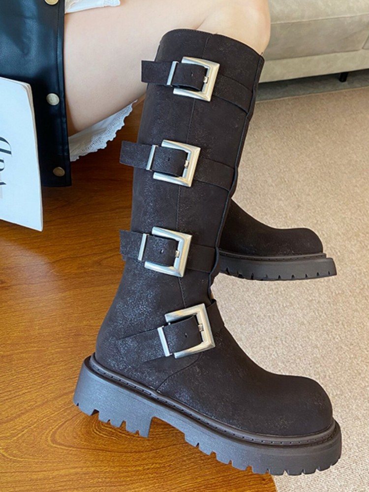 Bottes hautes multi-boucles po - Leather Work Boots avis et prix
