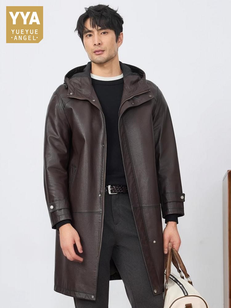 Mode hommes automne nouveau à  - Leather Work Jacket With Hood avis et prix