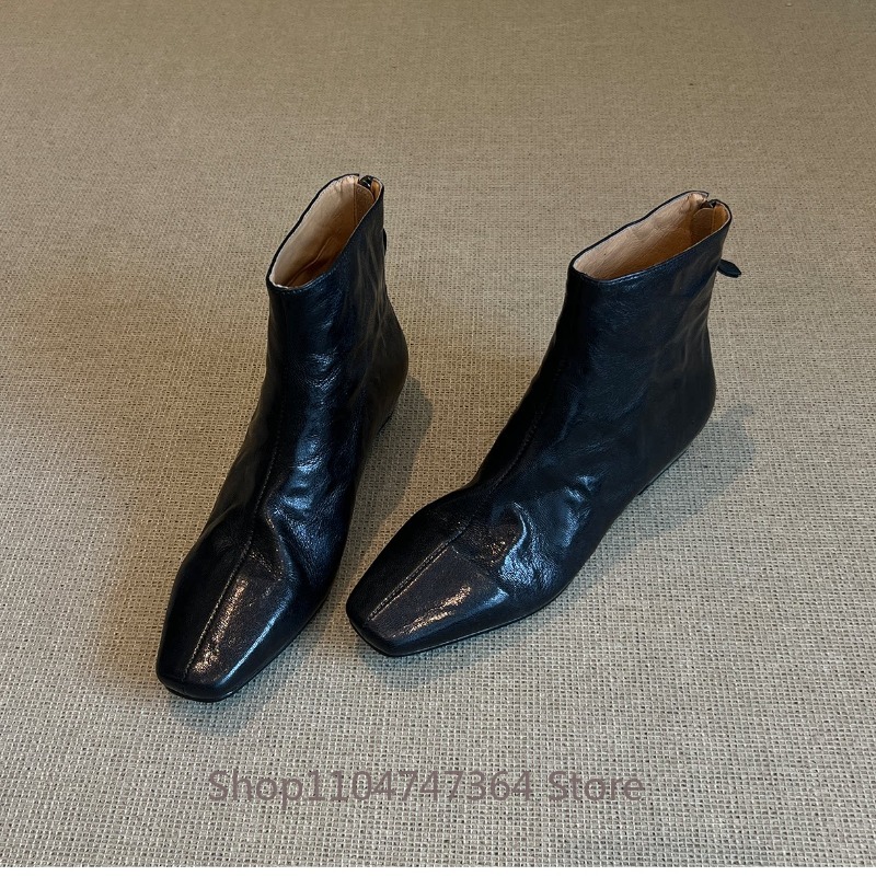 Bottines rétro en peau de mout - Leather Work Women Shoes avis et prix