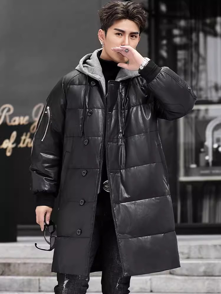 Hiver nouveaux hommes à capuch - Leather Work Jacket With Hood avis et prix