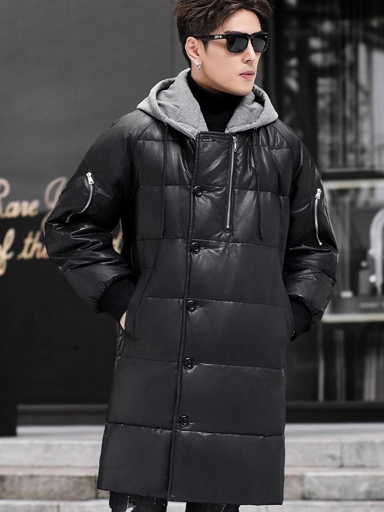 Hiver nouveaux hommes à capuch - Leather Work Jacket With Hood avis et prix