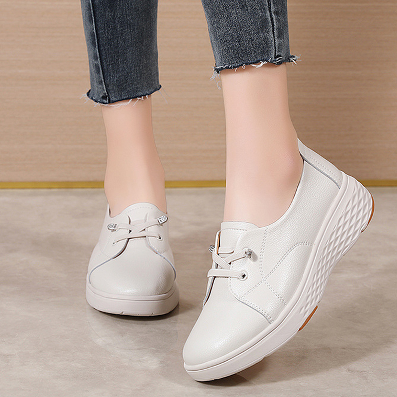 Chaussures blanches confortabl - Leather Work Women Shoes avis et prix