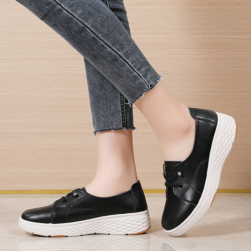 Chaussures blanches confortabl - Leather Work Women Shoes avis et prix