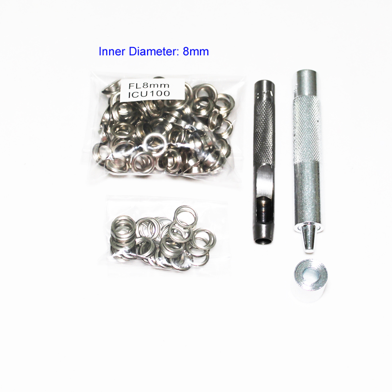 4mm-14mm 100 ensemble argent o - Leatherwork Eyelets avis et prix