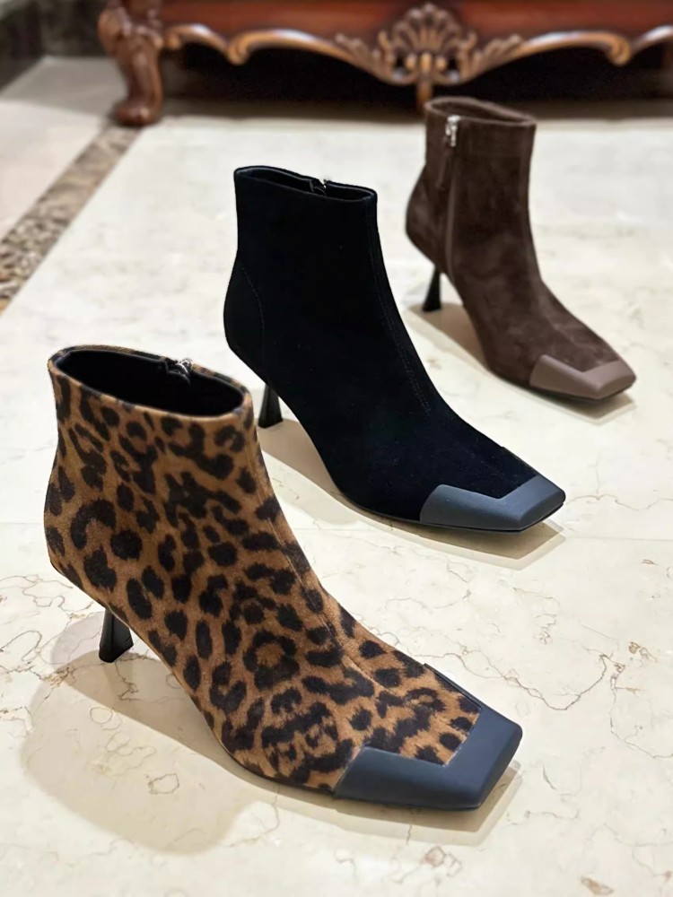 Mode femmes bout carré talons  - Leather Work Women Shoes avis et prix
