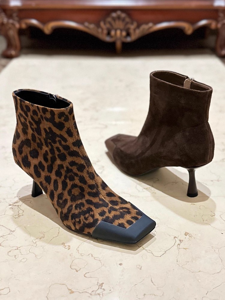 Mode femmes bout carré talons  - Leather Work Women Shoes avis et prix