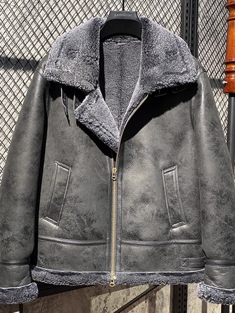 Veste en cuir véritable pour h - Leather Work Jacket With Hood avis et prix