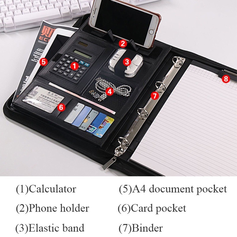 Porte-documents en cuir PU A4  - Leather Work Folder avis et prix