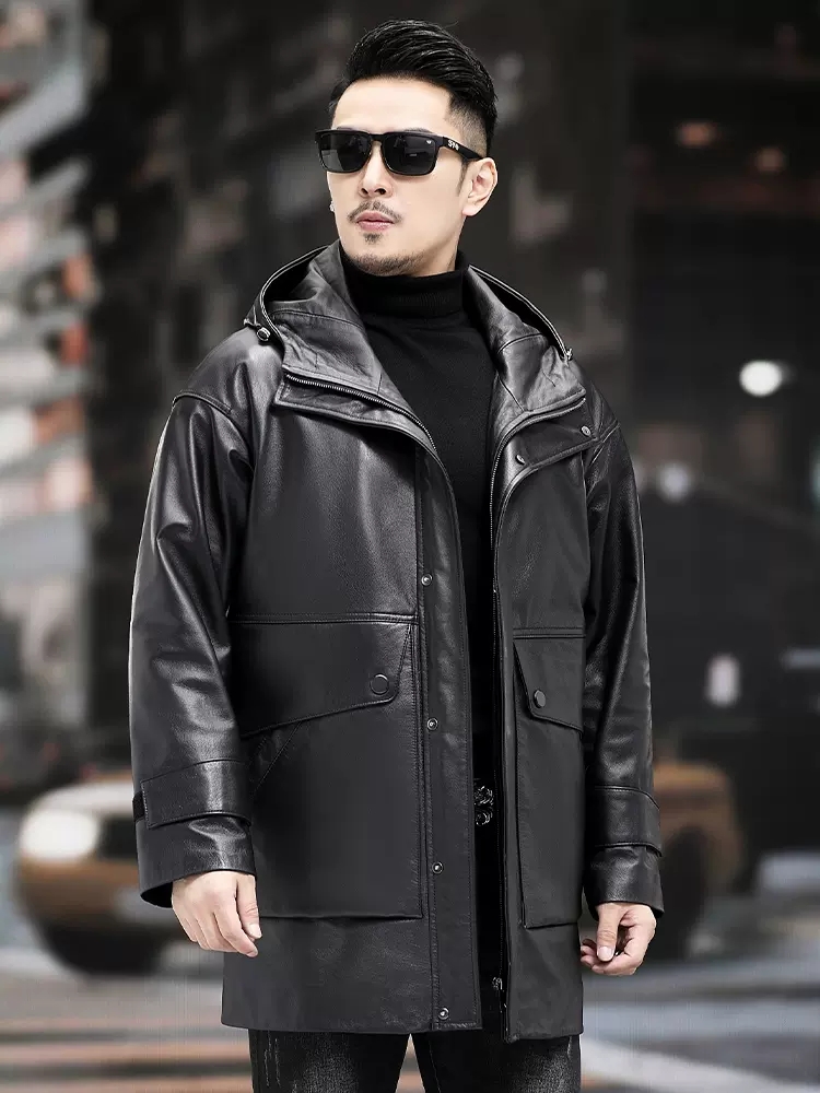 Doudoune de travail mi-longue  - Leather Work Jacket With Hood avis et prix